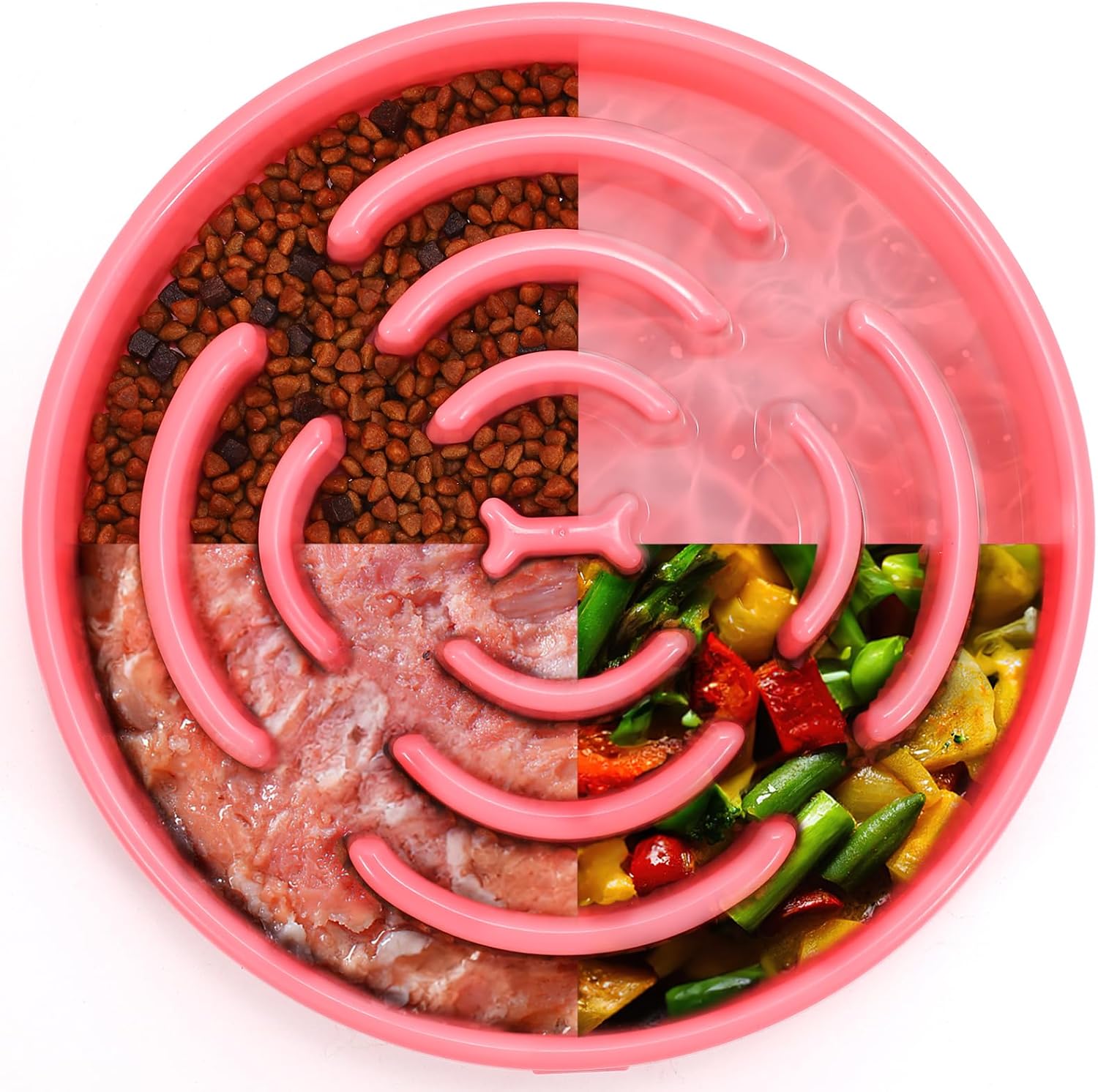 WHIPPY Large Slow Feeder Dog Bowls for Large Medium Dogs