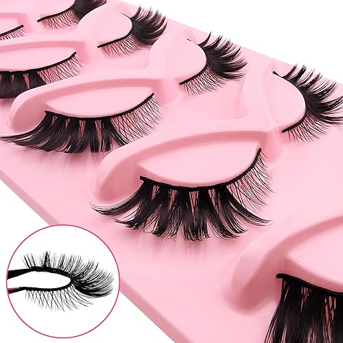 Miniatura 4 de 5 pares de pestañas postizas de aspecto natural de ojo de gato, pestañas falsas de visón sintético, pestañas postizas de ojo de gato (5-9)