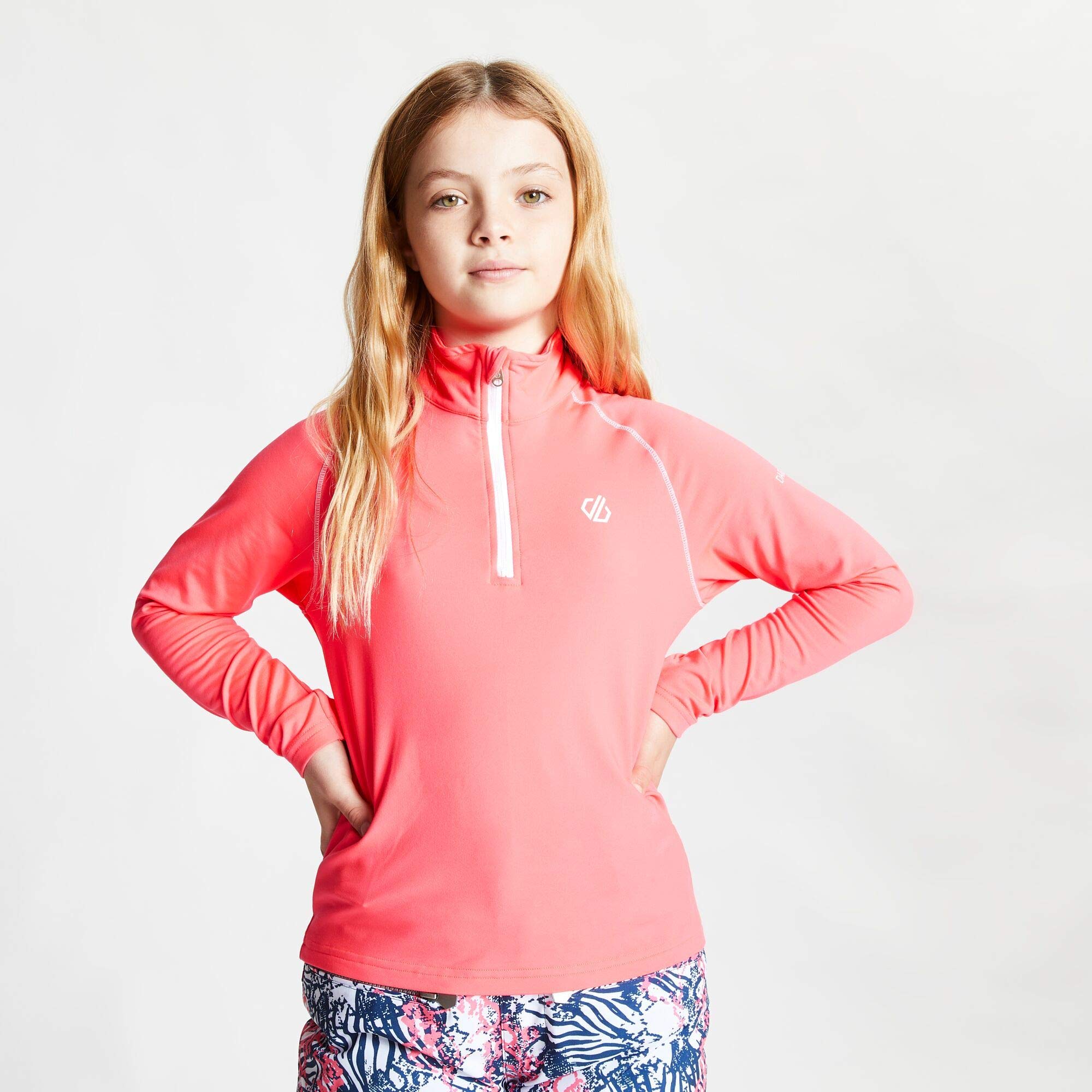 Dare2b Kids' Consist II Recycled Core Stretch Midlayer Suéter, Juventud Unisex, Rosa, 11-12 años