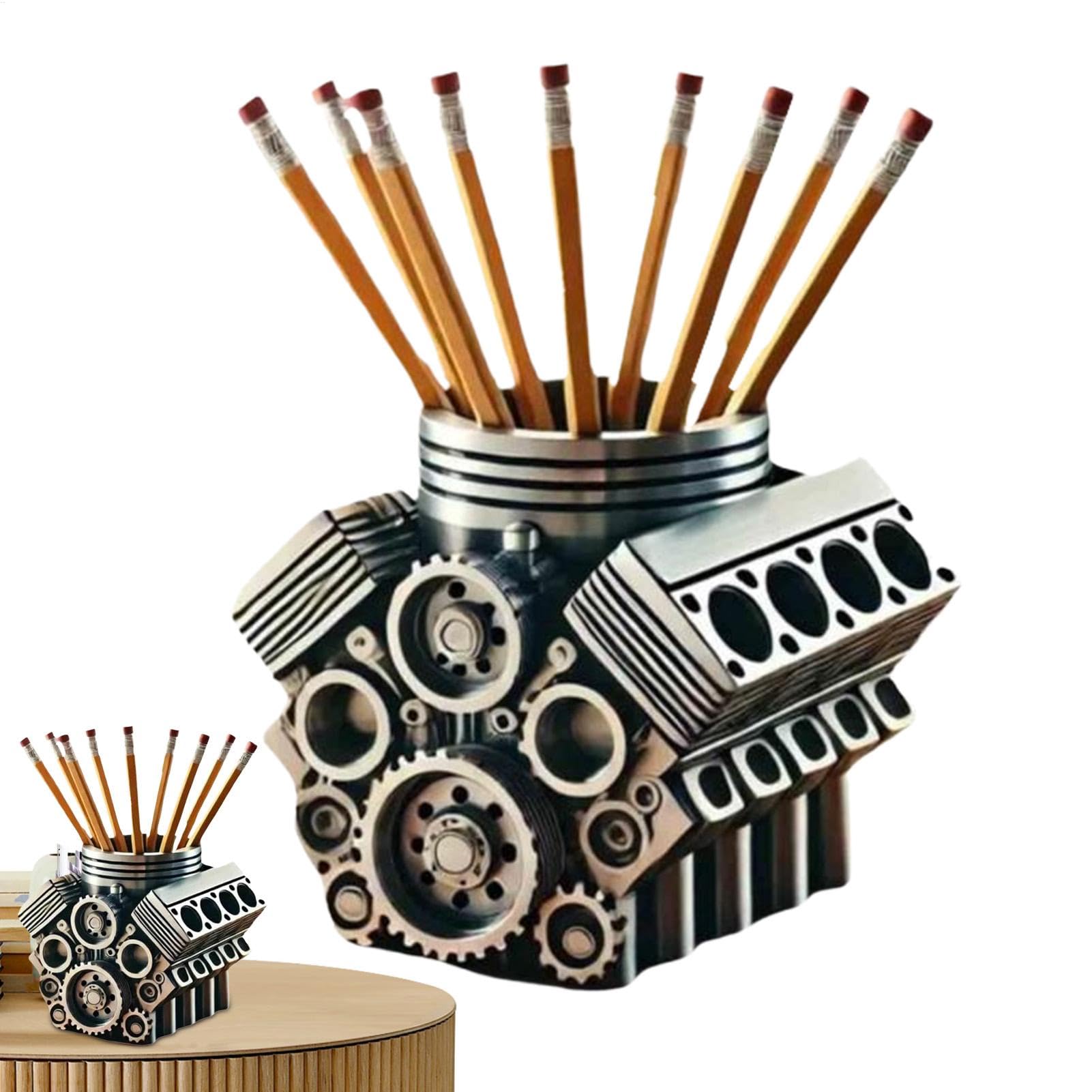 Organiseur de bureau moteur et support à crayons élégant en métal pour décoration de table