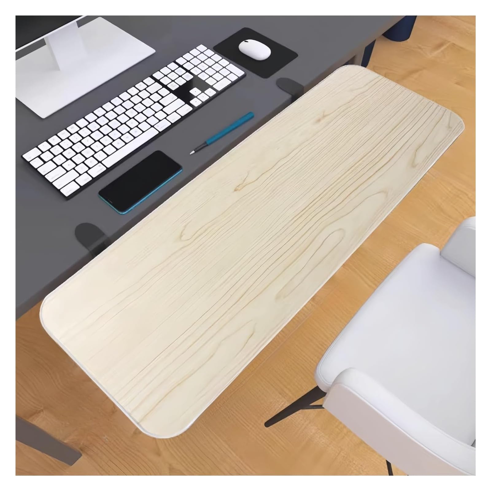 Ergonomics Desk Extender Tray, Desktop Extender Tray Multicolor 24x(52-76) cm Computer Elbow Foldable Keyboard(Khaki,24 * 60cm)