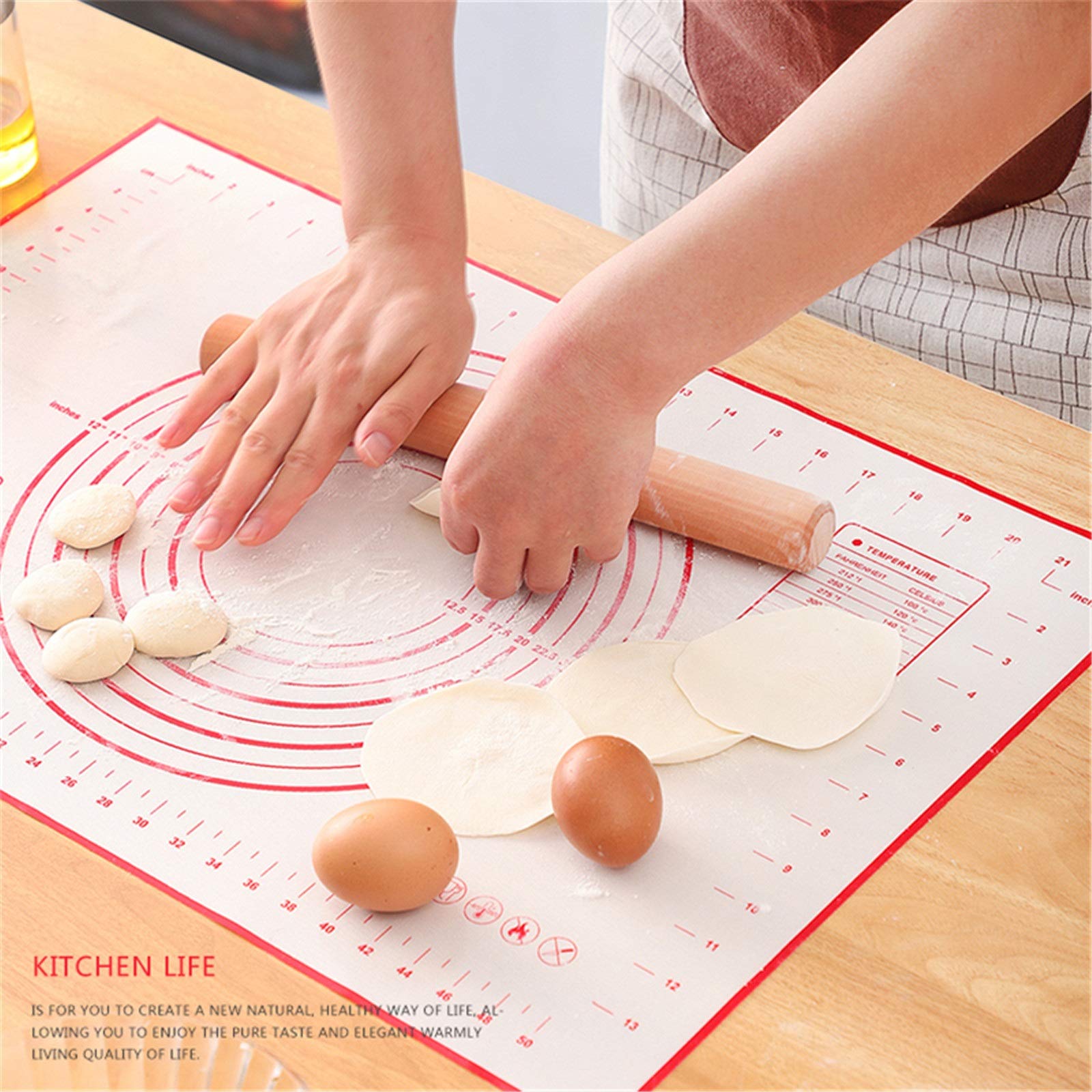 Tapete para Hornear en la Cocina Alfombrilla for hornear silicona cola de masa pastelería antiadherente Para Cualquier Lugar(80x60cm)