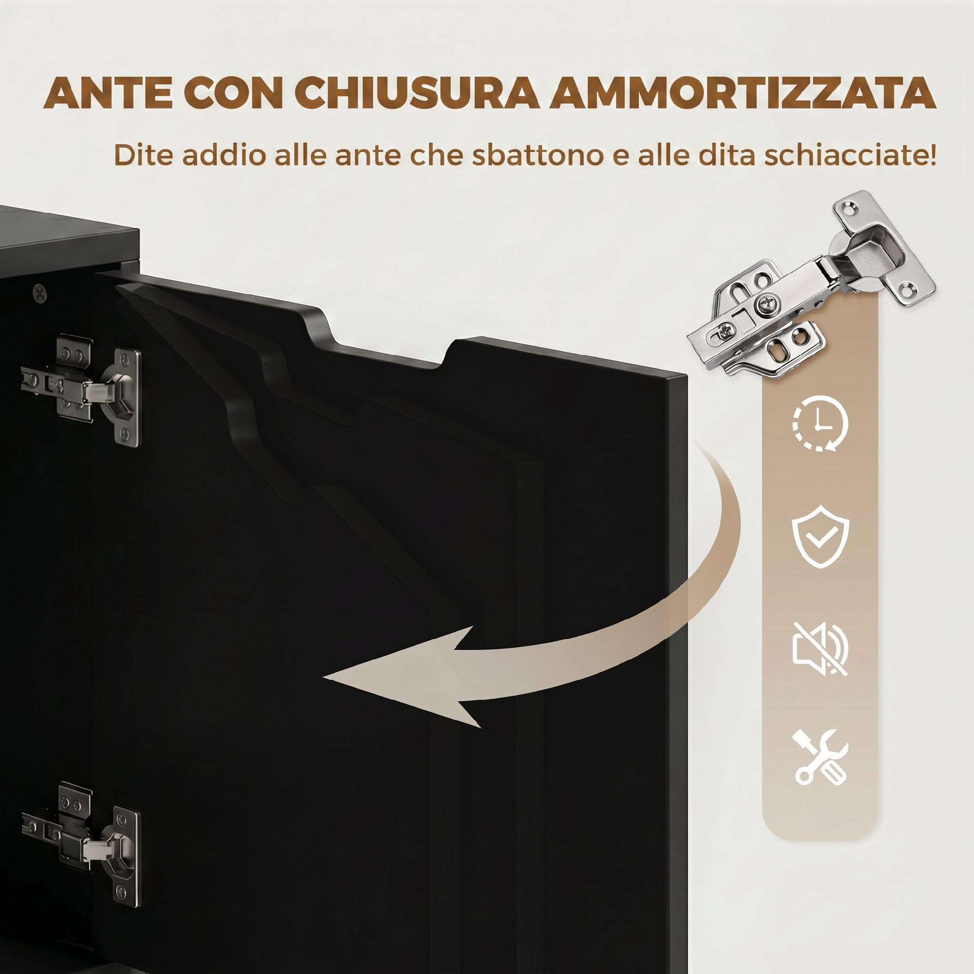HOMCOM Schedario da Ufficio con 5 Cassetti Soft-Close 48x40x100 cm Nero | Armadio, Ruote a Freno, Cassettiera Scrivania per Documenti, Cassettiera Ufficio per Studio Sotto Scrivania