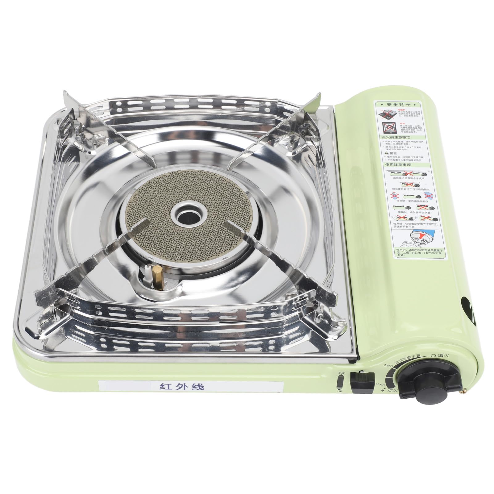 CHICIRIS Estufa de Gas Infrarroja Portátil Estufa de Gas de Acero Inoxidable con Encendido Automático Deflector de Viento Estuche de Transporte para Acampar Picnic BBQ Viajes por Carretera
