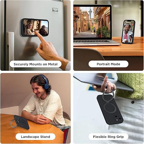 Miniatura 382 de Miracase - Funda diseñada para iPhone 11 con protector de pantalla, funda de goma de silicona líquida, protección total contra caídas y a prueba