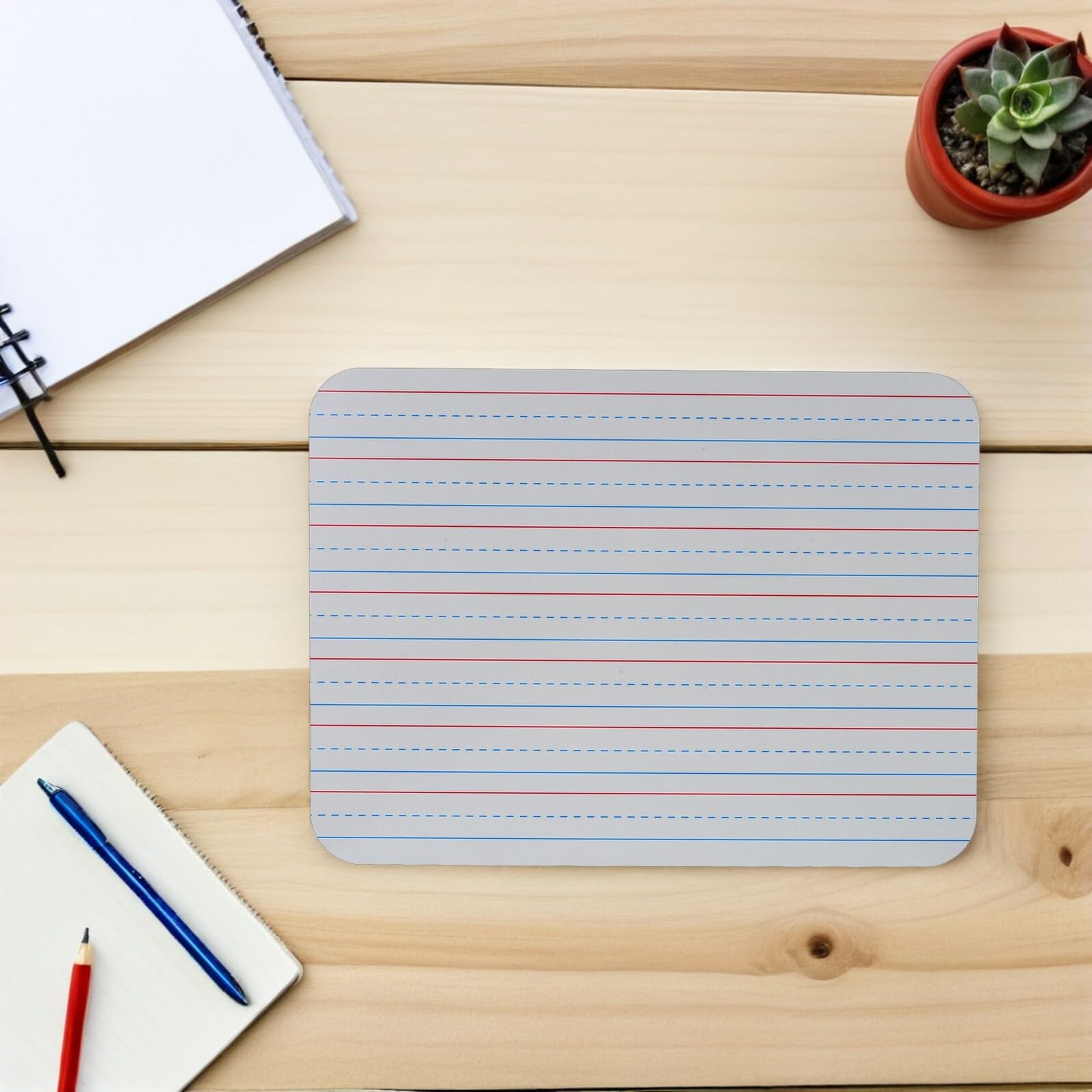 Ciieeo Tableaux Blancs Effaçables à Sec Support D'écriture Claire Lot de 5 avec Lignes Design Portable et Compact pour Bureau et Salle de Classe
