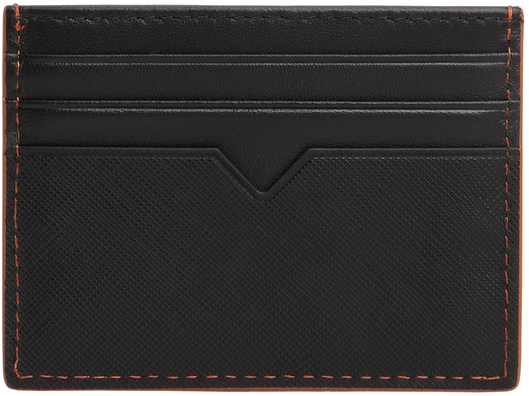 Tommy Hilfiger Herren Kartenetui Edge Holder aus Leder, Schwarz (Black), Einheitsgröße