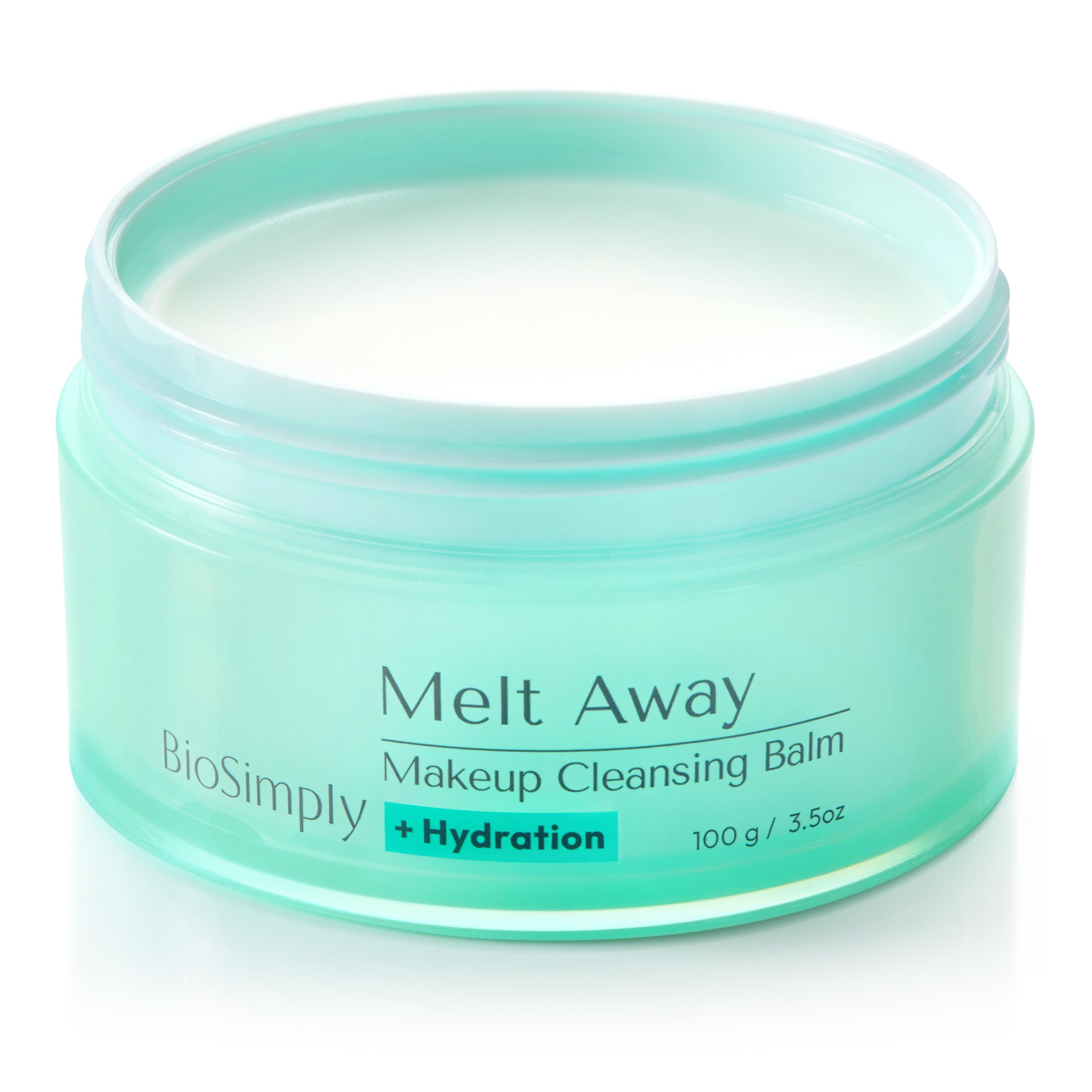 BioSimply Makeup Cleansing Balm, Hydrating Makeup Remover, Melts Away Waterproof Makeup and Sunscreen, with Hyaluronic Acid and Ceramide NP, for All Skin Types, 3.5 oz / 100 g