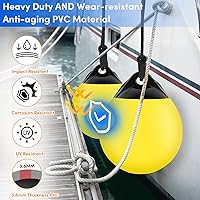 Vista 3 de Bolas de Boya de Barco de 10/12/15 Pulgadas, Boya de Ancla Flotante Redonda, Guardabarros de Barco Inflables de Vinilo, Boyas de Anclaje de Barco