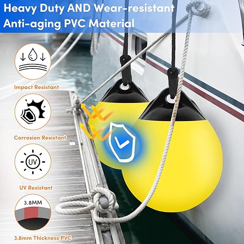 Miniatura 3 de Boya de 101215 pulgadas, boya de anclaje, flotador, guardabarros redondos de barco, boyas inflables de vinilo, boyas de barco para