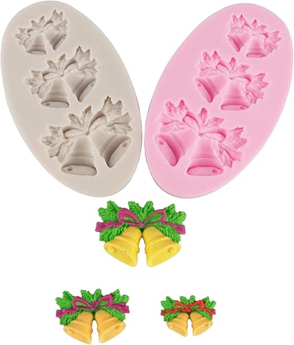 Miniatura 3 de 3 piezas de mini trineo de Papá Noel de Navidad, ciervo, sombrero de nieve, guantes, botas, campana, molde de silicona para bricolaje, chocolate,