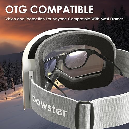 Miniatura 8 de Ski Goggles Snow OTG Snowboard Goggles Magnetic Interchangeable Lens Frameless UV Protection Anti-fog mobile Skating