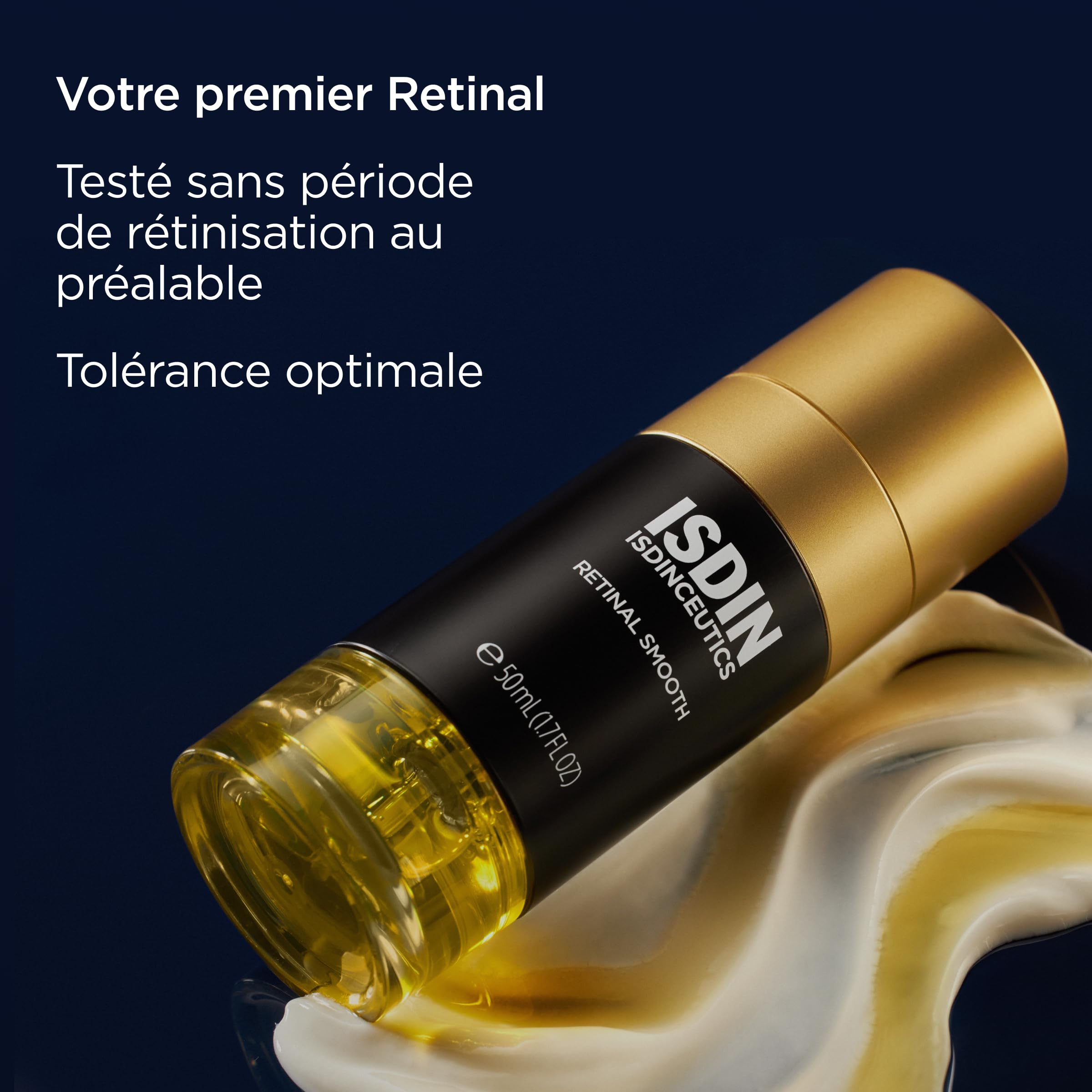 ISDIN ISDINCEUTICS RETINAL SMOOTH, Retinal dwufazowe serum do twarzy na noc dla świecącej skóry, zapobiega wczesnym oznakom wieku, przeciwstarzeniowe, 50 ml