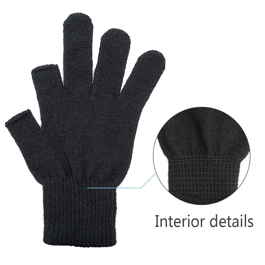 Luwint Touch Screen Thin Knit Gloves - Index Finger and