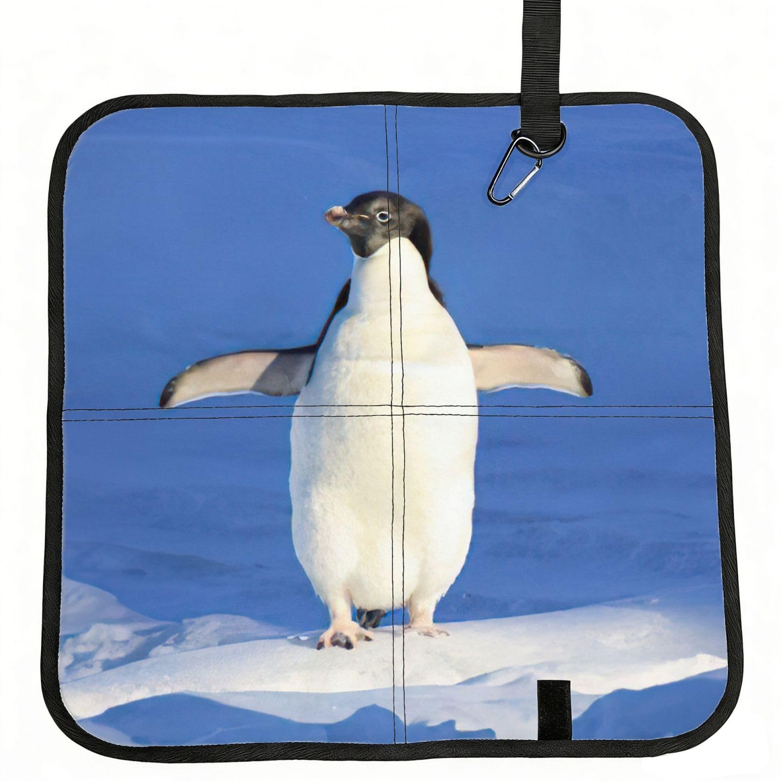 bghdfa Cute Penguin Print Outdoor Sitting Mat Waterproof Oxford Cloth Seat Cushion Folding Foam Camping Seat For Picnic