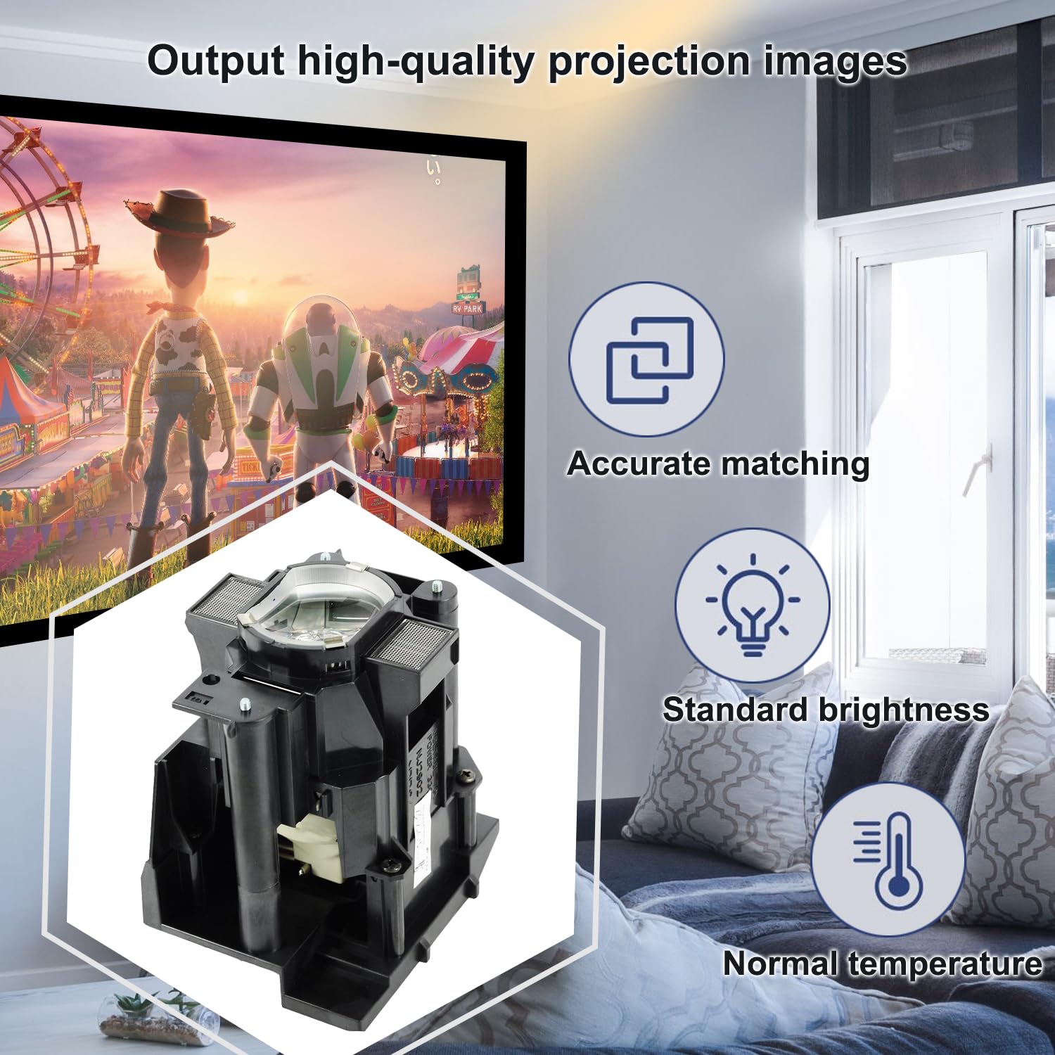 iReijomoi DT01471 Replacement Lamp with Housing for HITACHI CP-WU8460 CP-WX8265 CP-X8170 HCP-D767U Projectors - Image 2
