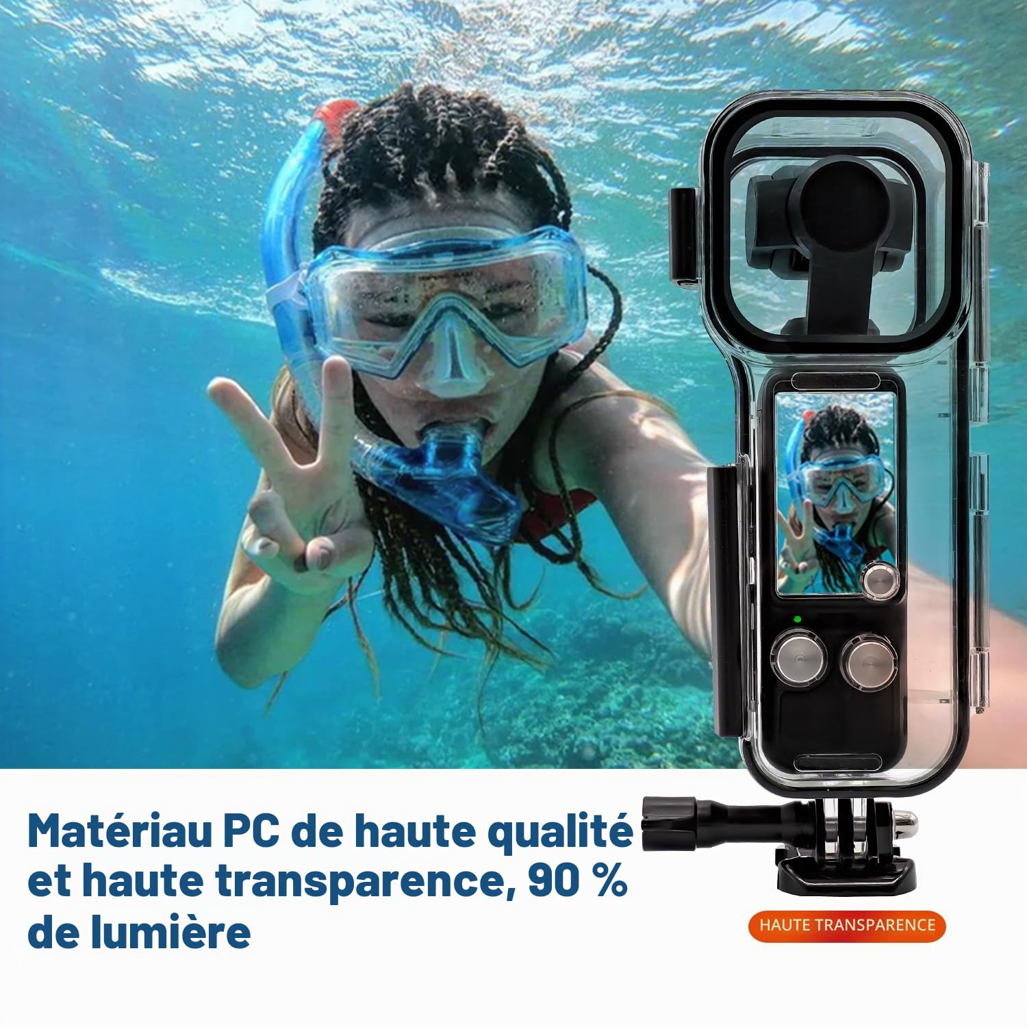 50M (164ft) Osmo Pocket 3 Boîtier étanche pour DJI Osmo Pocket 3 Accessoires étanches, Coque de Protection pour Plongée sous-Marine Osmo Pocket 3 Accessoires