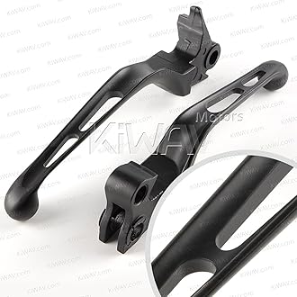 KiWAV Slotted cut Ergonomic hand control levers matt black for Harley Davidson