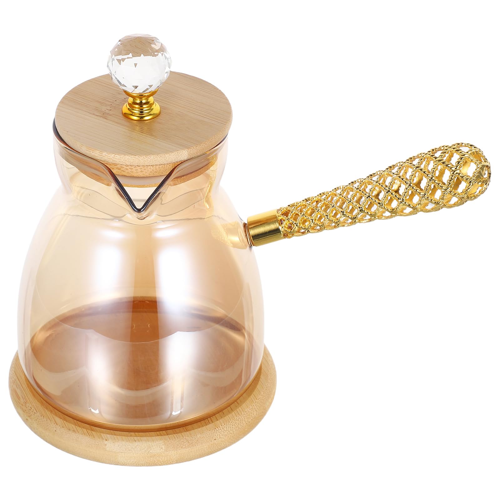 Cafetera turca de vidrio Lurrose de 550 ml con asa lateral para tus mañanas de café árabe
