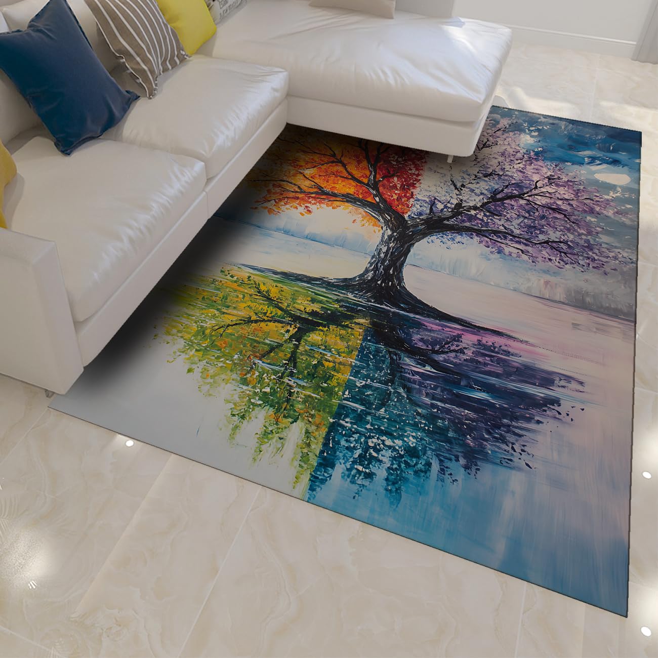 Tapis art fantastique 180x270 d'architecte d'intérieur motif arbre de vie pour salle à manger