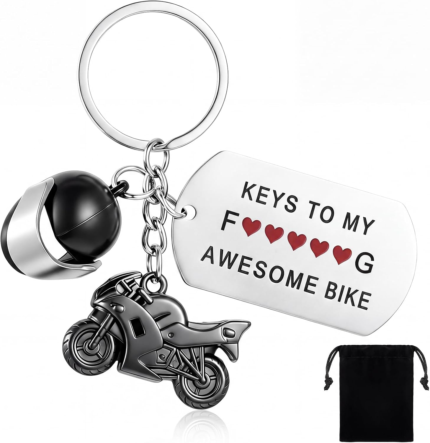 Hicarer Motorbike Rider Keychain Keys to My Awesome Bike Helmet Pendant