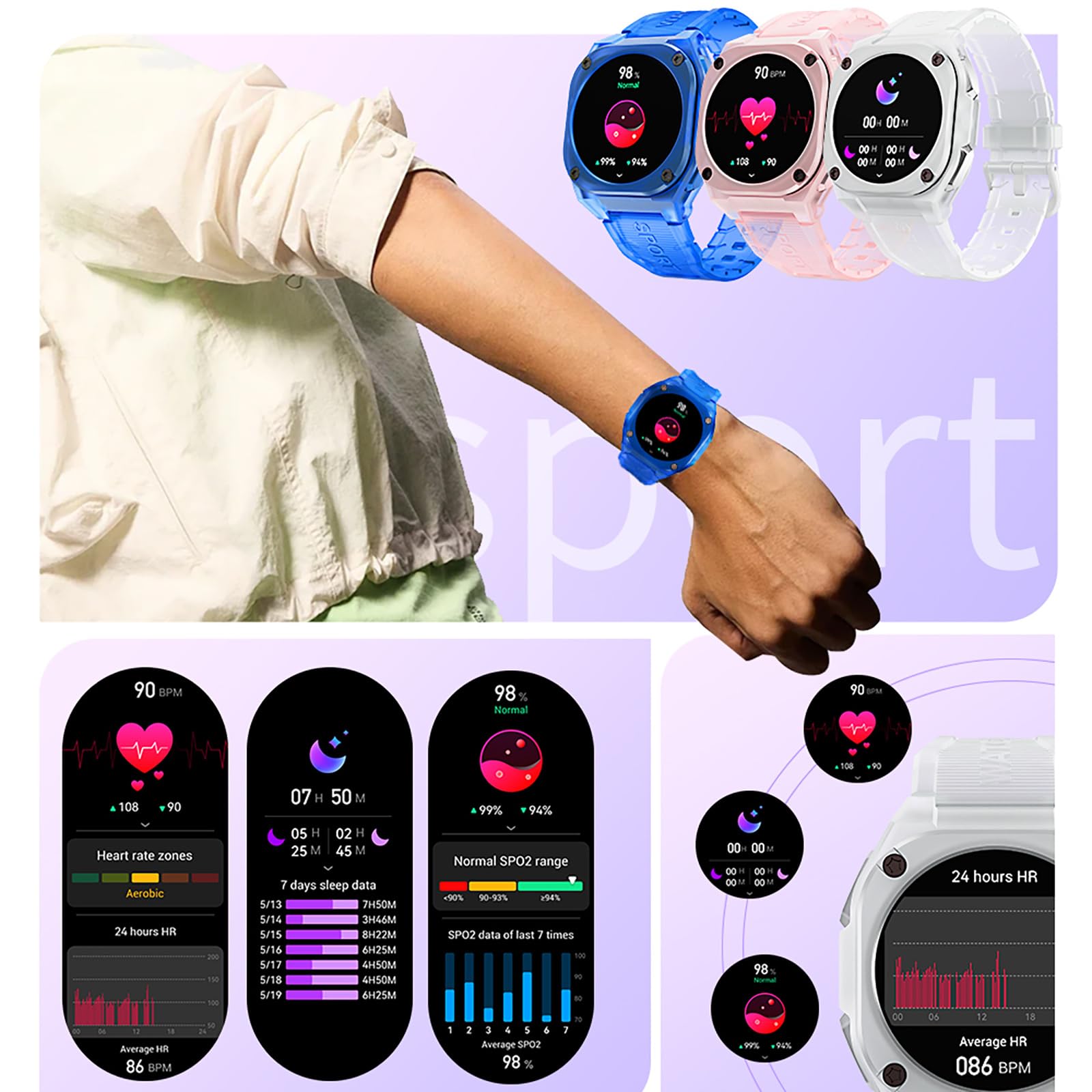 Kompass Militär Uhr Sportuhr Herren Damen Smartwatch Laufuhr Outdoor Fitnessuhr mit Telefonfunktion Gesundheitsuhr Blutdruckmessung Schrittzähler Uhr Junge Mädchen Fitness Tracker Pulsuhr Smart Watch