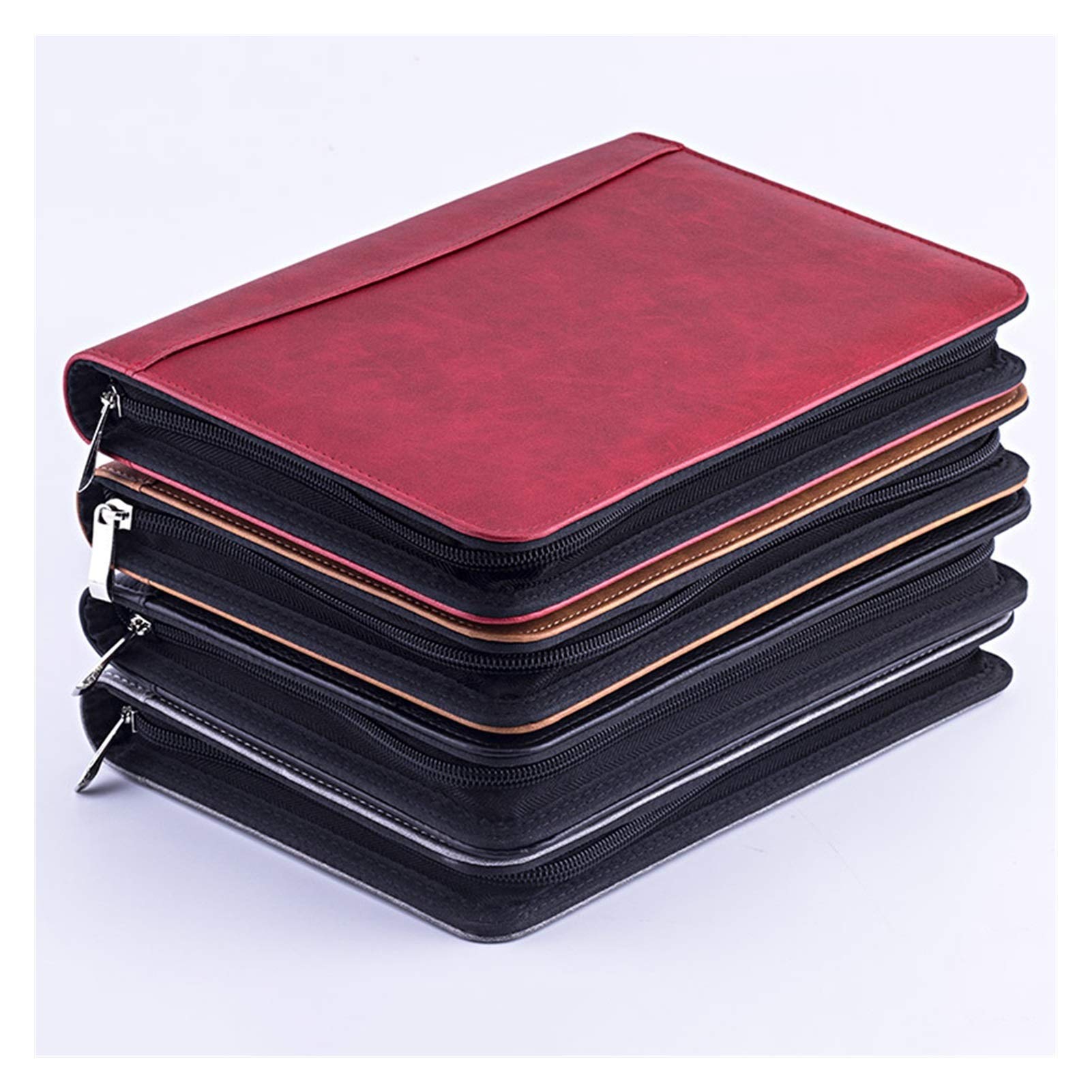 Padfolio A5 in ecopelle con calcolatrice, raccoglitore con cerniera per organizzazione esecutiva e appunti di viaggio