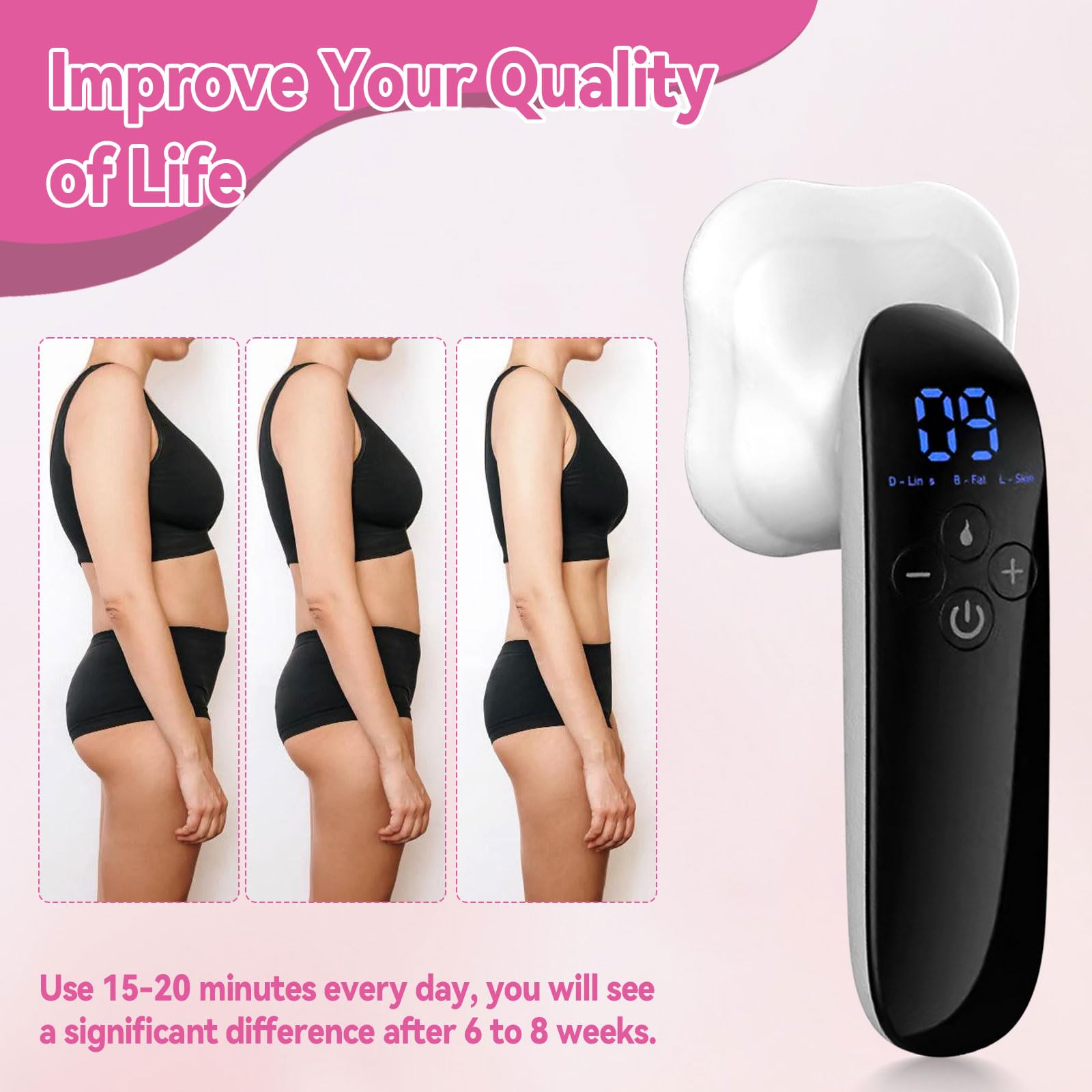 Máquina de esculpir el cuerpo, masajeador corporal mejorado, máquina inalámbrica de celulitis, luz roja para vientre, cintura, brazo, pierna y masaje, regalo para hombres y mujeres