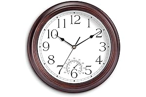 12-Inch Outdoor Clock with Thermometers