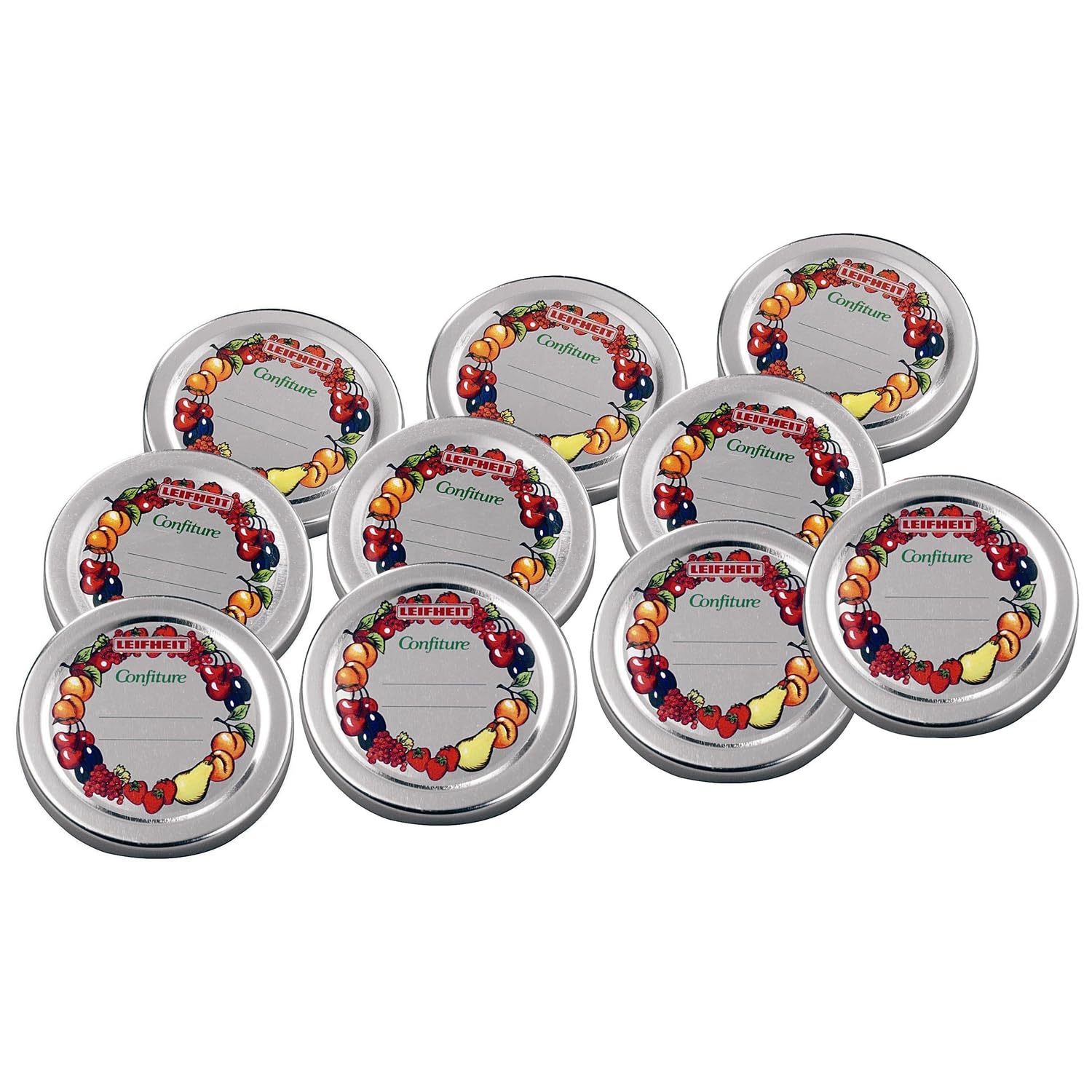Leifheit Ersatzdeckel für Confiture-Glas, 10 Stück, Metall, 36402