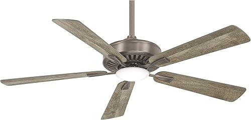 Miniatura 4 de Minka Aire F556L-WHF Contractor LED Ventilador de techo de 52 pulgadas con luces LED y control remoto, blanco plano blanco (Flat White),Níquel