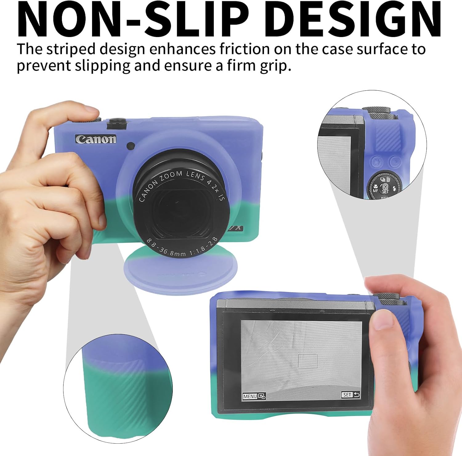 Easy Hood Camera Case Cover for Canon Powershot G7X Mark III (Purple Blue) image 3