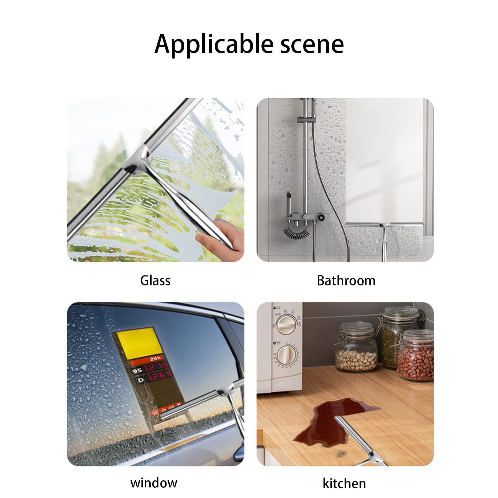 Raclette De Douche Avec Crochet Mural, De Salle De Bain Auto-Adhésif, Racloir Vitre Percage