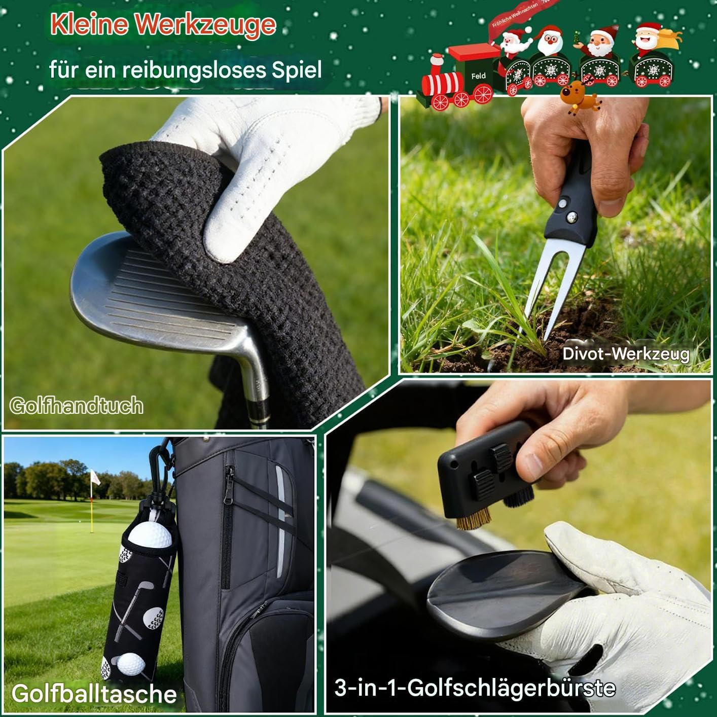 Calendrier de Compte à Rebours de Noël 24 Jours De Fête Avec Décompte Golf