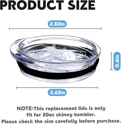 Miniatura 8 de Tapas de repuesto para vaso delgado de 30 onzas, paquete de 2 unidades, fundas deslizantes de silicona a prueba de derrames, aptas para pajitas, sin