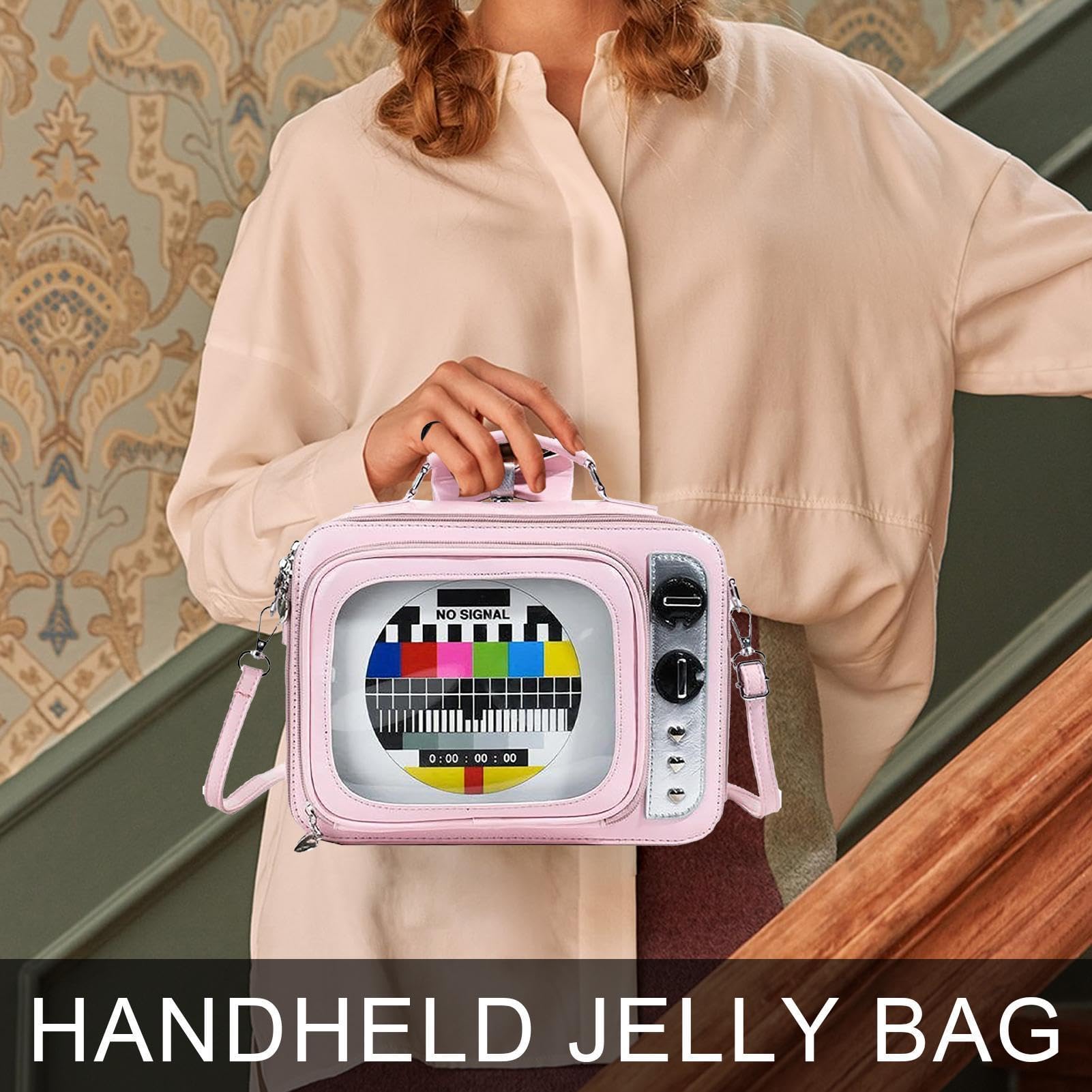 Generico Zaino Scuola Zaino Portatile Multifunzionale Elegante | Borsa A Tracolla A Forma TV Retrò per ragazze, ideale per uso quotidiano, casa, scuola, viaggi, pendolarismo, attività