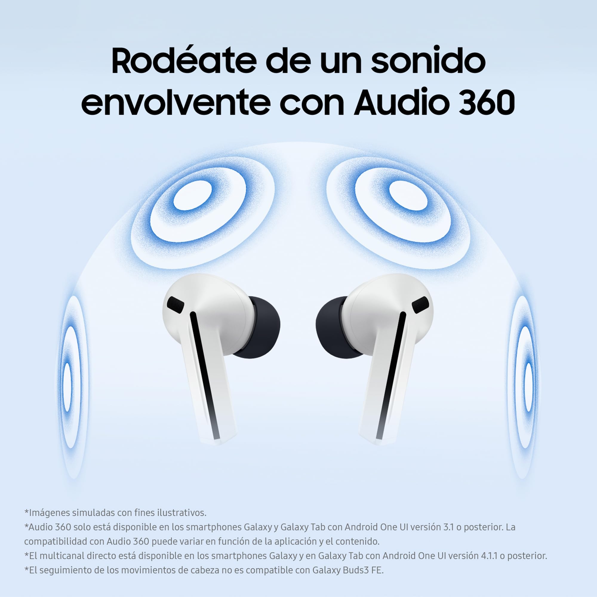 Samsung Galaxy Buds3 FE, Auriculares Inalámbricos, Audio 360, Cancelación de Ruido y Llamadas Claras, Función Gemini AI, Negro, Garantía del Fabricante 3 Años + 1 Año Extra (Versión Española)