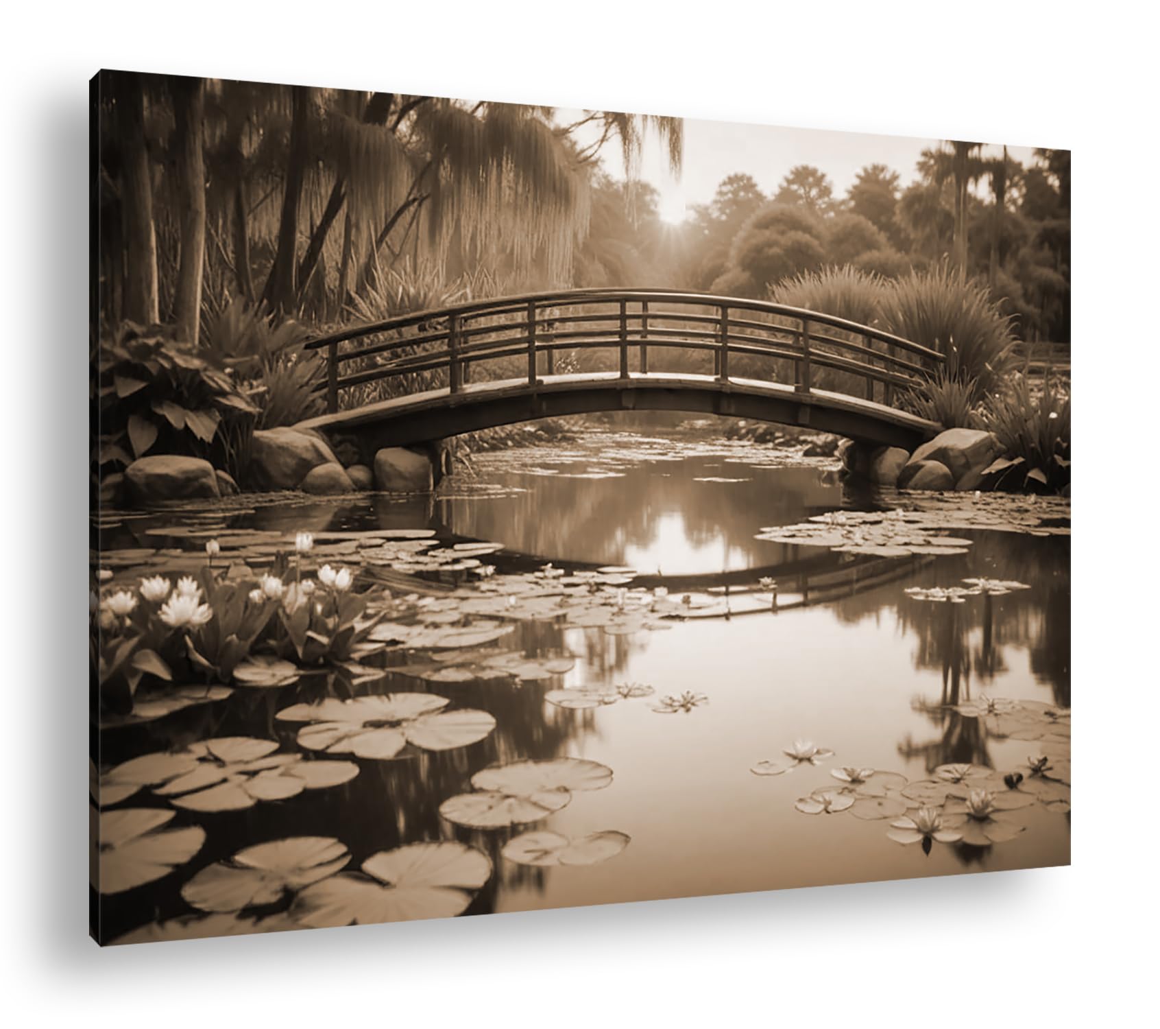Toile pont au lever du soleil deyoli pour masquer mur vide - 8