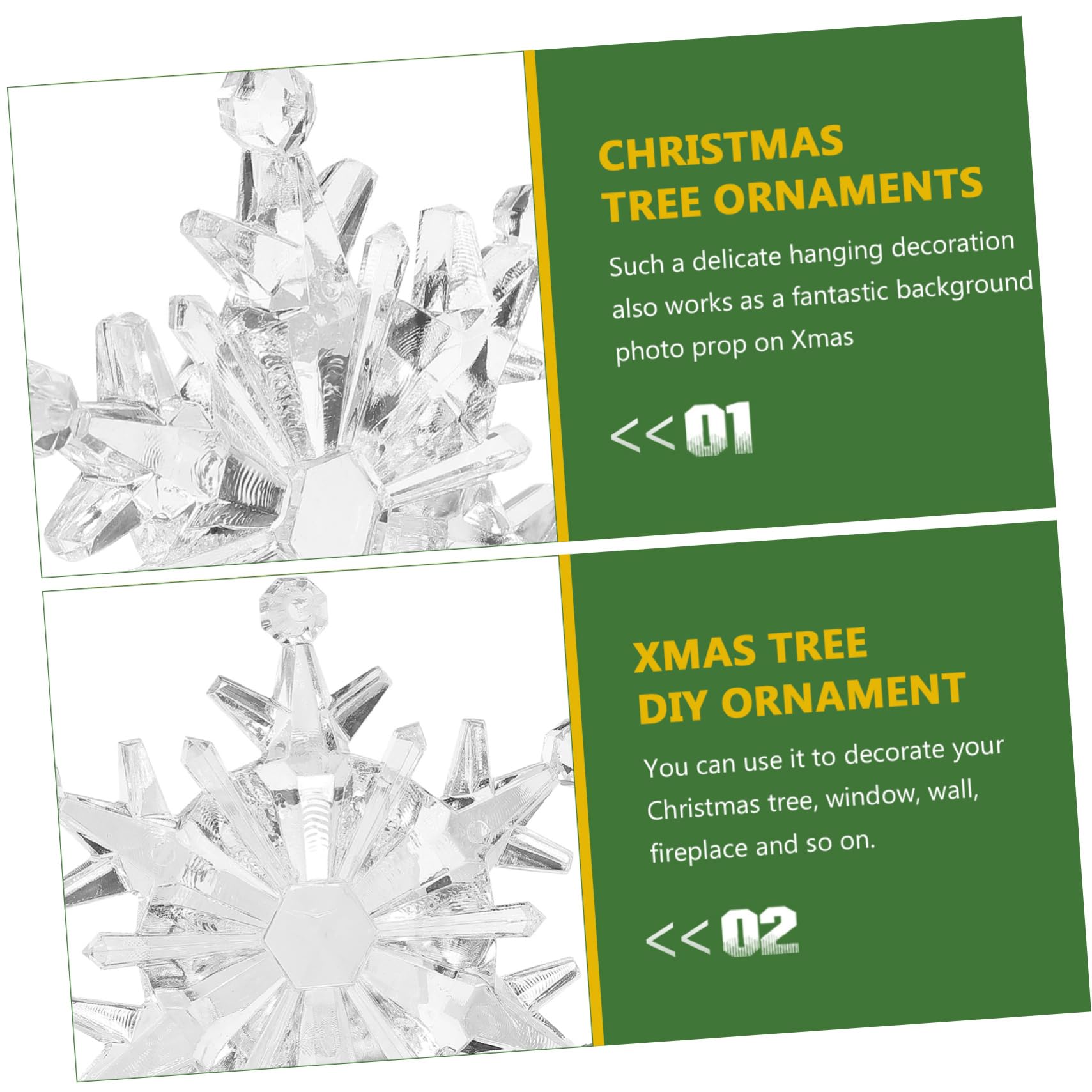 50stücke Teiliges Transparentes Acryl Schneeflocken Anhänger Weihnachtsbaum Deko Mit Aufhängeloch Für Fenster Wand Baum Christbaumschmuck Leichte Xmas Baumschmuck Outdoor Geeignet