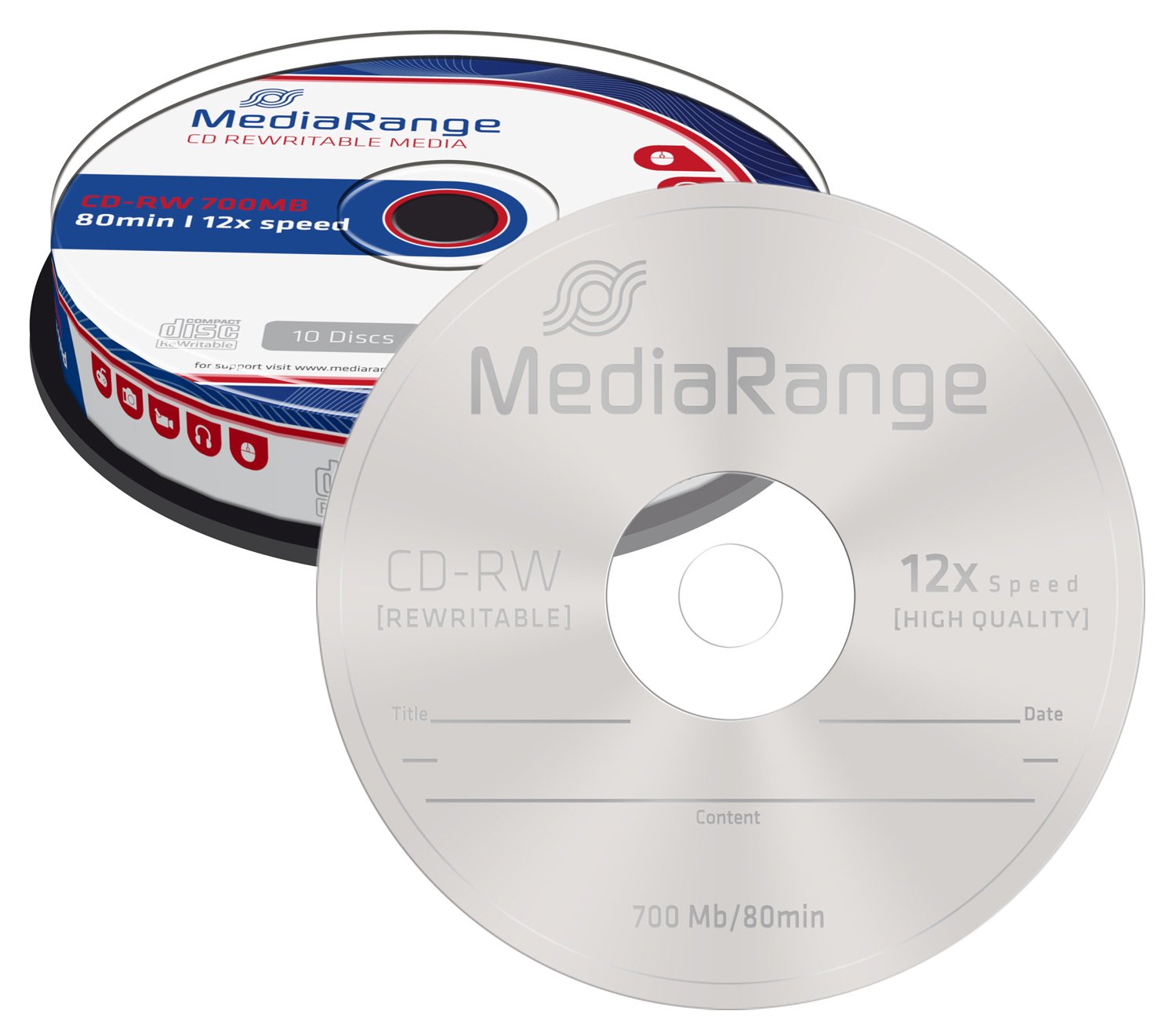 Amazon.com: MediaRange MR235 Rewrite – CD CD-RW Virgin (CD-RW, 700