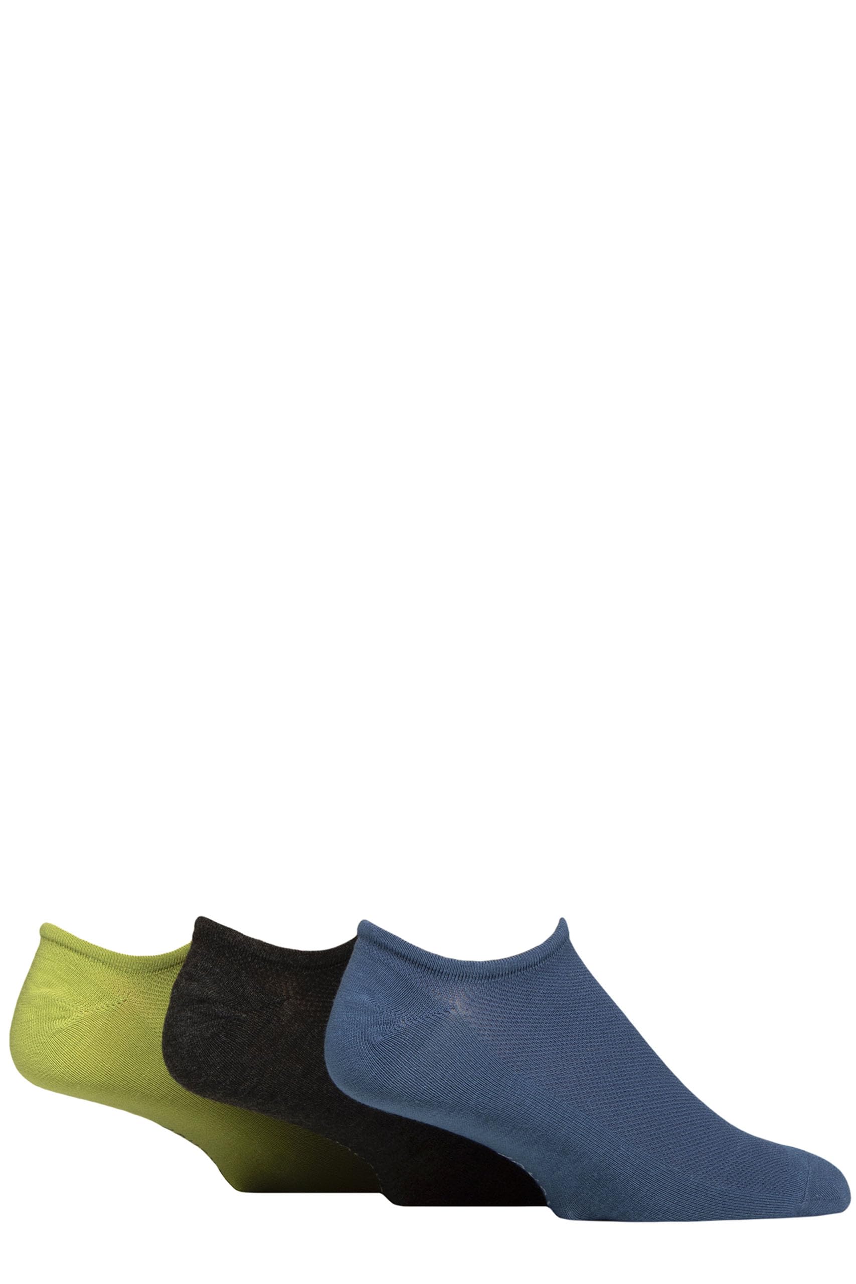 SockShop Mens Bamboo Mesh Loafer Liner Socks Pack of 3 (UK, Numeric, 7, 11, Regular, Regular, Ocean View)