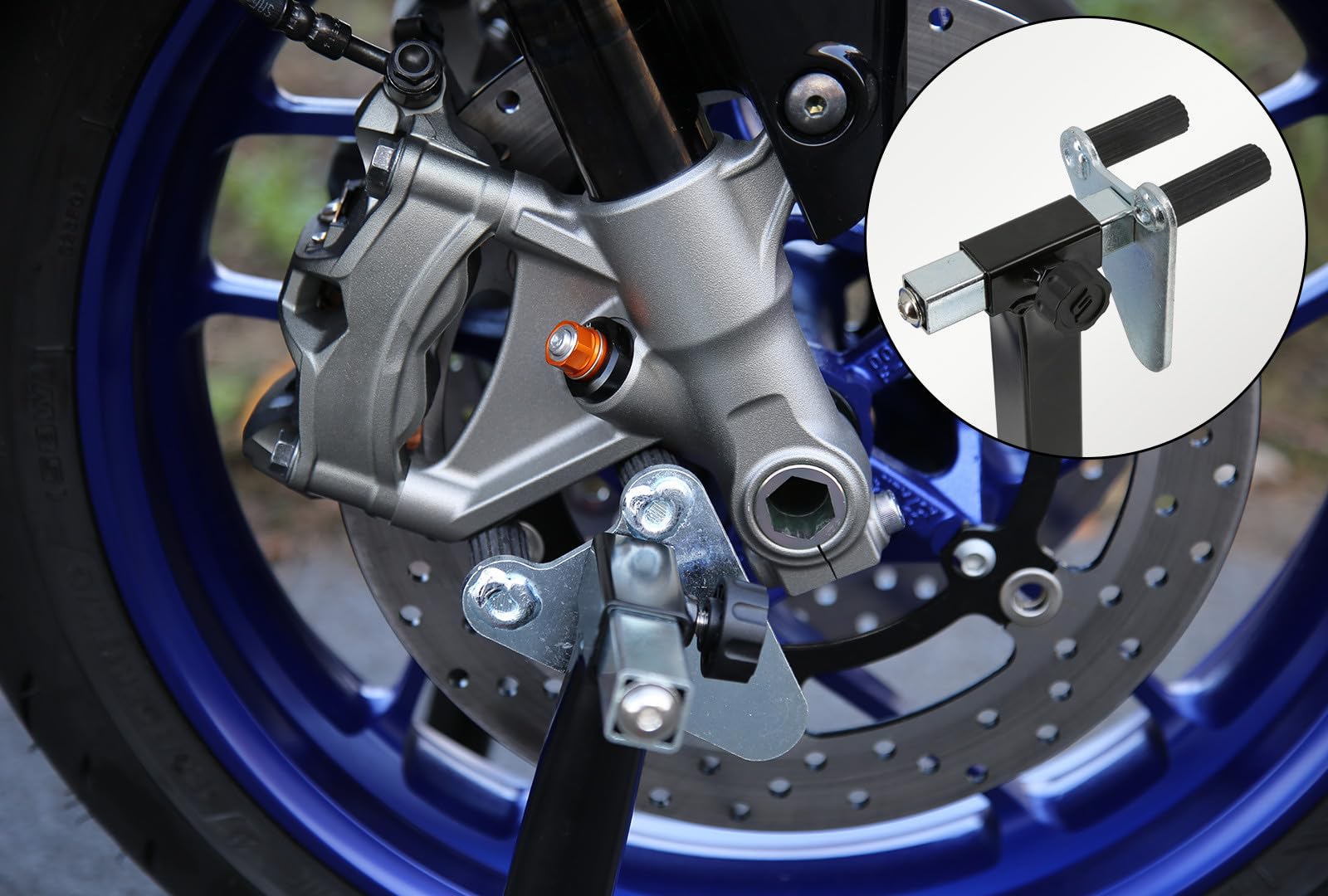 SEFIS M20 zestaw stojaków na motocykl, przednie koło, stojak serwisowy, tylny stojak do montażu na motocyklu, składany (adapter: mocowanie V)
