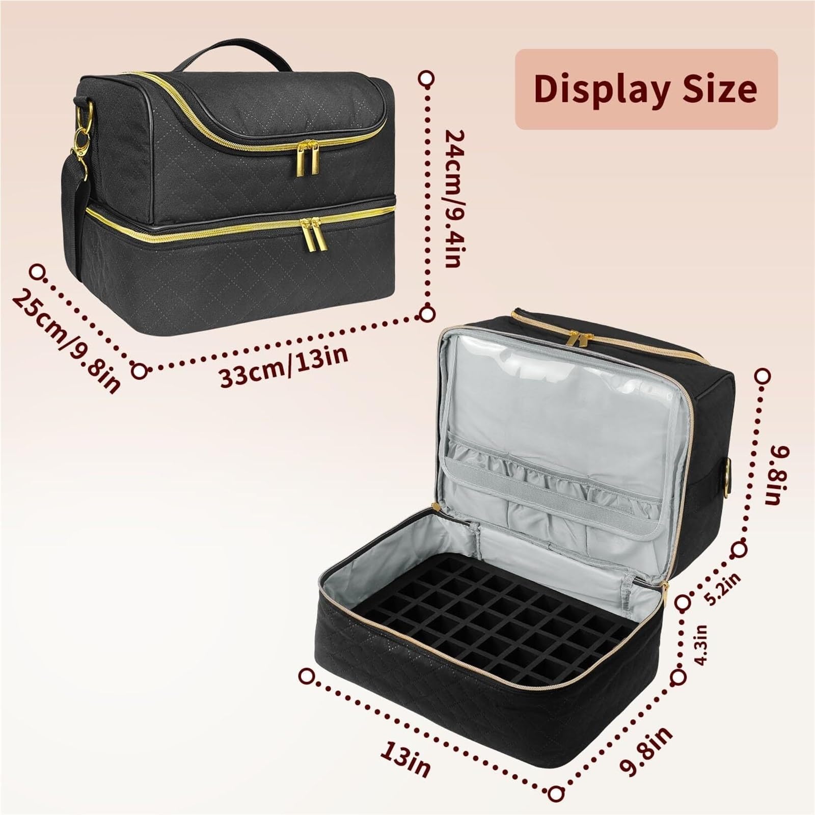 Lakiery Paznokci Dwuwarstwowy Organizer Do Przechowywania Lakierów Paznokci Z Przegródkami Manicure Organizer Zaopatrzenie