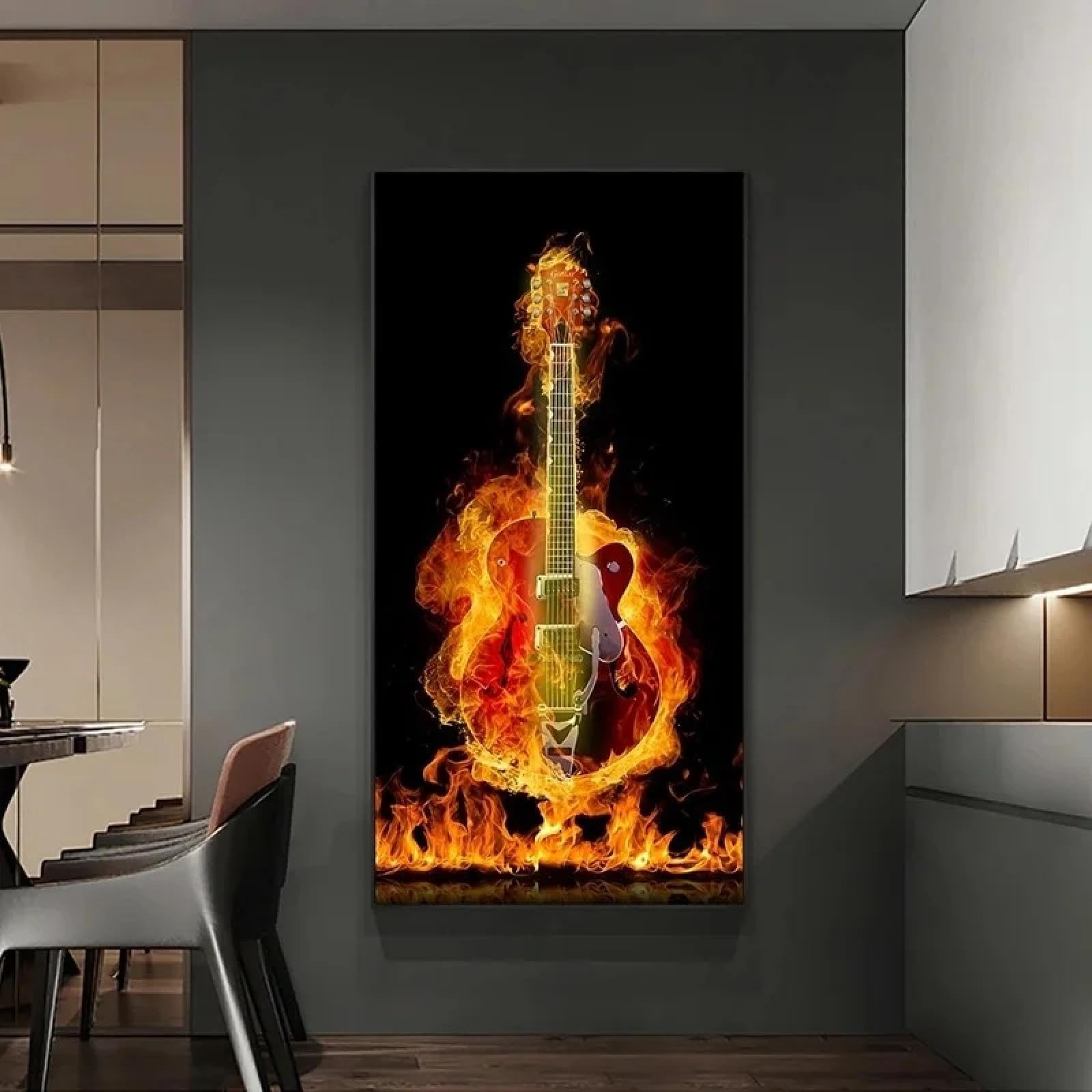 dsdsgog Stampe su tela Strumenti musicali per pittura su tela Chitarra elettrica Poster Stampe artistiche da parete per la decorazione del soggiorno Immagini 40x80 cm * 2 Senza cornice