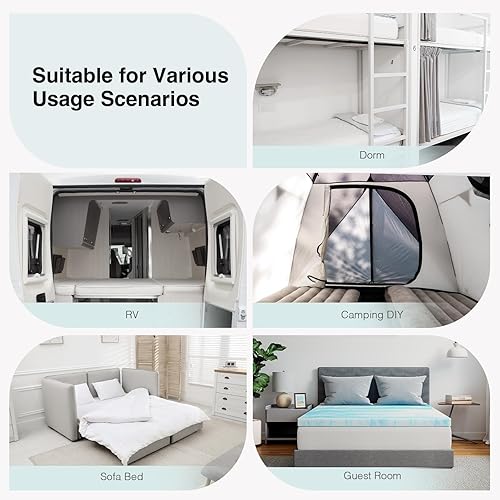 Miniatura 6 de Novilla Memory Foam Mattress Topper Twin - 3 Inch Cooling Gel Infused Memory Foam Slow-Rebound Pressure Relief CertiPUR Certified Comfort for