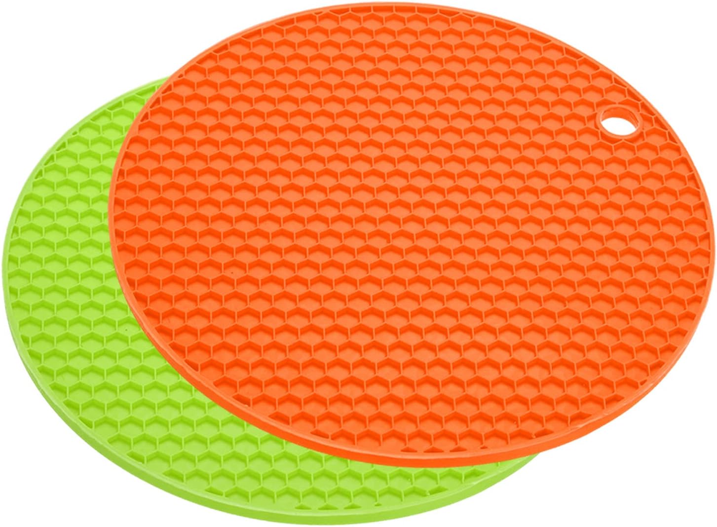 CASA J Silicone Trivet Mats 2pcs, Round Hot Pan Pads Hot