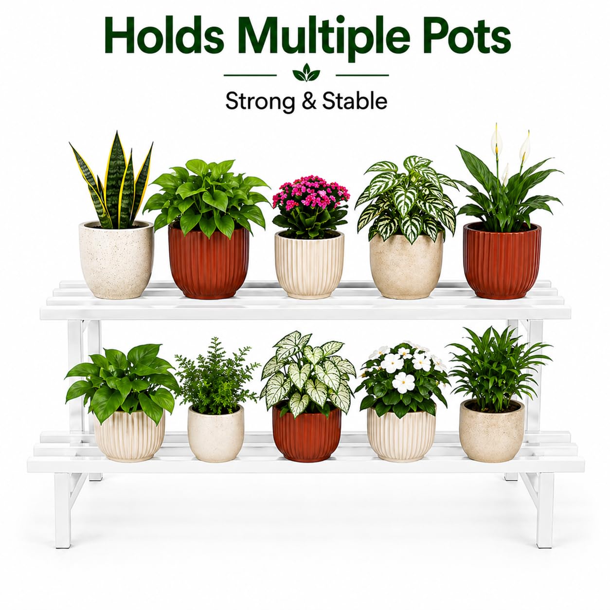 Indigrow Hortitech Heavy Duty 2-Tier Plant Stand | Rust-Resistant