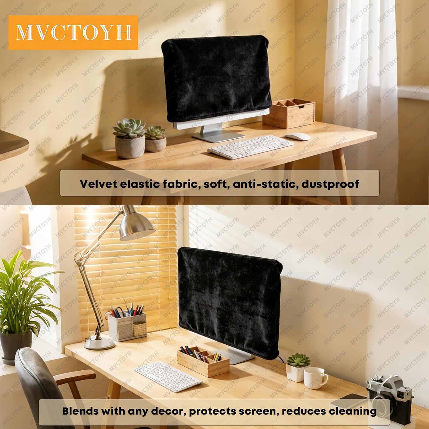 computer monitor cover for All in One 32-34 inch Anti-Static Dustproof Protective Cover for LCD/LED/HD PC, TV, screen Panel , Desktop Computer monitor , Black