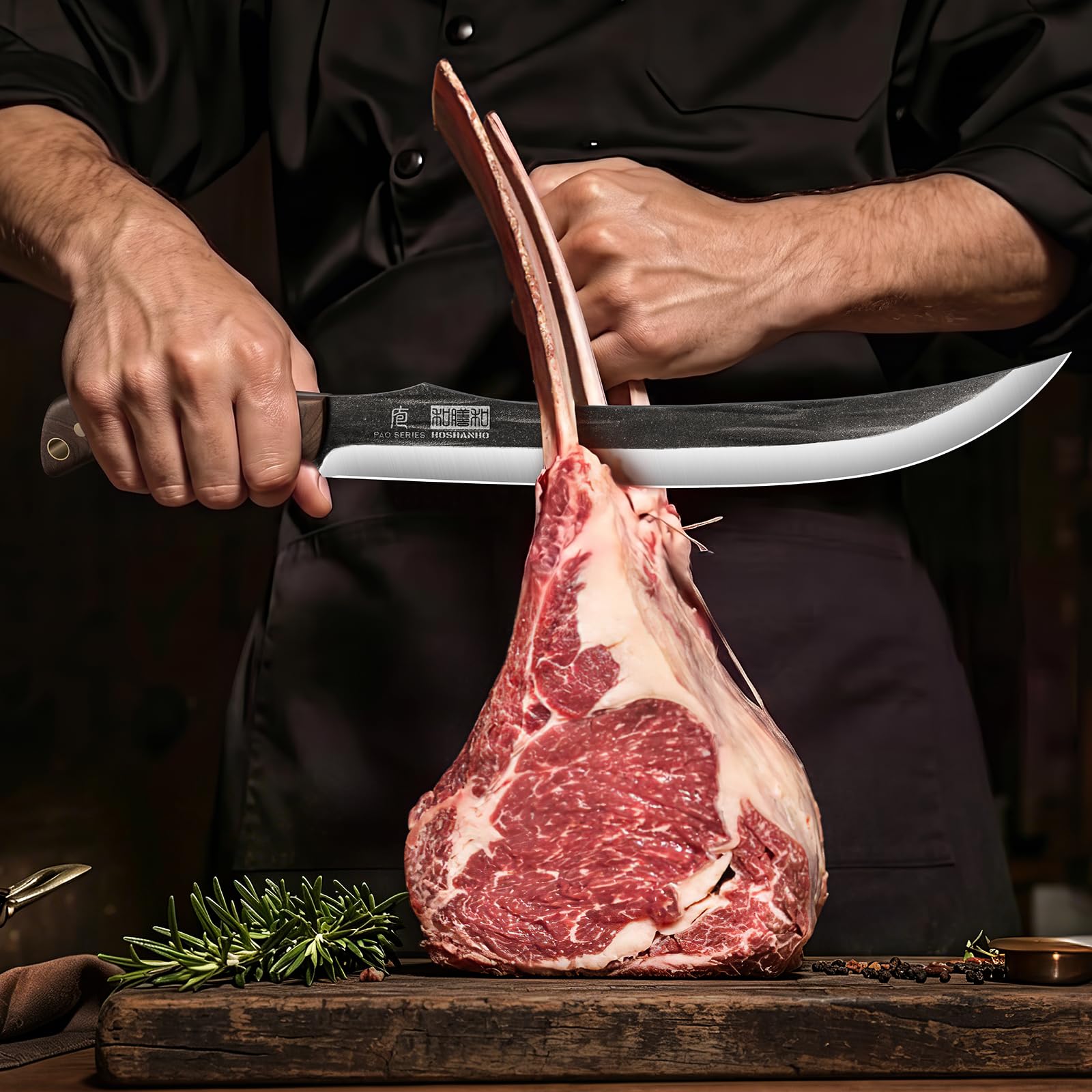HOSHANHO 12" Carving Slicing Knife, Sharp Butcher Breaking Knife for BBQ — Amazon image 7