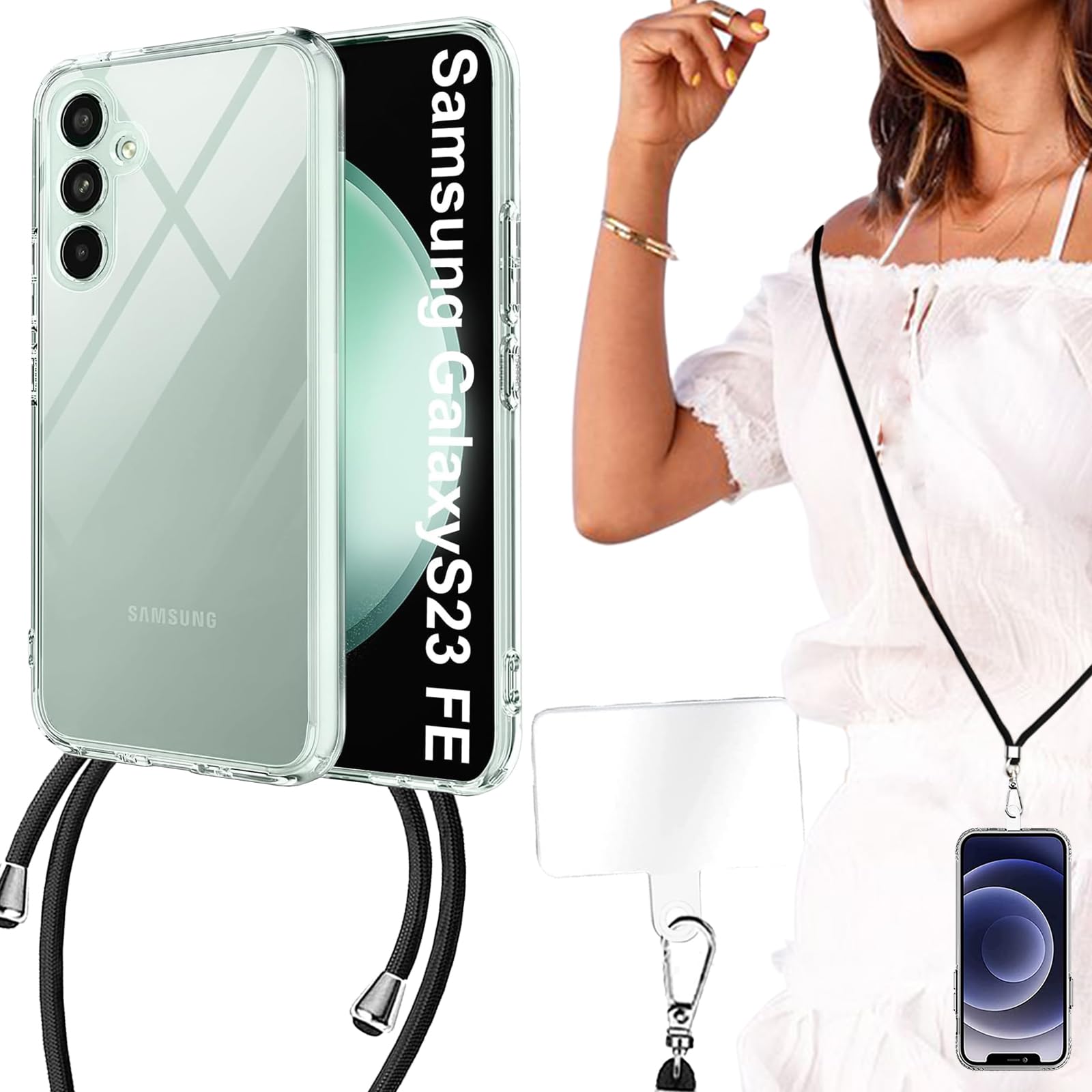 S23FE限定ショルダー Amazon.co.jp: BonwFzin Galaxy S23 FE 適用 ケース クリア ショルダー
